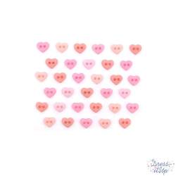 Dress It Up, Bottoni Decorativi- Micro Mini Hearts Rose