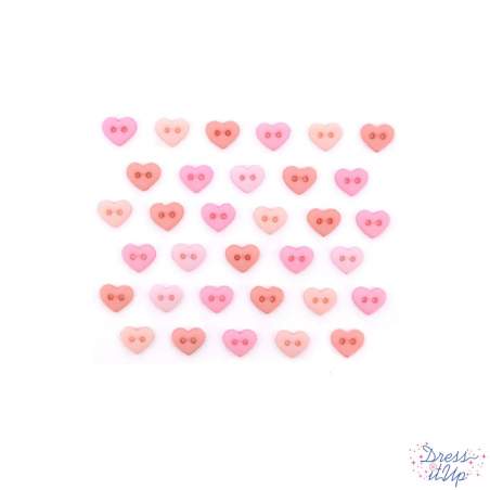 Dress It Up, Bottoni Decorativi-  Micro Mini Hearts Rose Jasse James Company - Dress It Up - 1