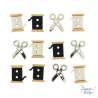 Dress It Up, Bottoni Decorativi- Sew Cute Spools and Scissors ( Cuci Bobine e forbicine)
