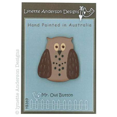 Lynette Anderson Designs, Bottone Legno, 'Mr.Owl Button' Lynette Anderson Designs - 1