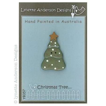 Lynette Anderson Designs, Bottone Legno, 'Christmas Tree Button' Lynette Anderson Designs - 1