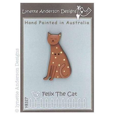 Lynette Anderson Designs, Bottone Legno, 'Felix the Cat'