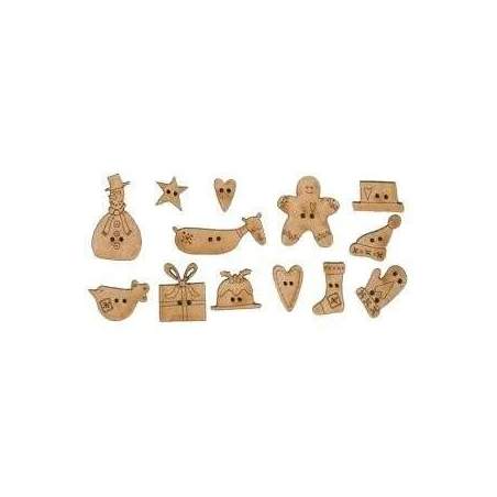 Lynette Anderson Designs, Bottoni Legno- Button Pack ''Sweet Christmas'