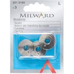 Milward, 3 Bobine in metallo per macchine Necchi, Toyota, Bernette Milward - 1