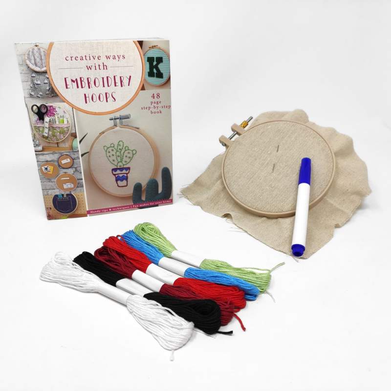 Kit per principianti con 11 progetti creativi - Creative Ways with  Embroidery Hoops