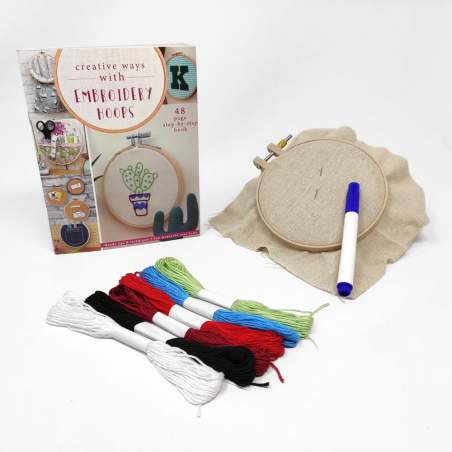 Kit per principianti con 11 progetti creativi - Creative Ways with Embroidery Hoops Stim Italia srl - 1