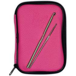 Set di 24 Uncinetti da 0,75 mm a 6,5 mm in custodia fucsia con zip