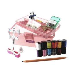 Bohin, Bauletto Regalo - Kit Valigetta + Accessori di Cucito per Bambina