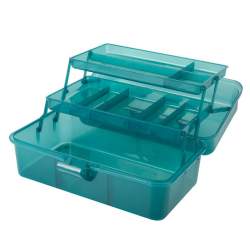 Bohin, Valigetta Organizer Porta Attrezzi per il Cucito con 2 Ripiani, Blu Petrolio - 30 x 17 x 14 cm Bohin - 1