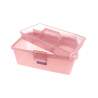 Bohin, Valigetta Organizer Porta Attrezzi per il Cucito con 1 Ripiano, Rosa - cm 26 x 15 x 14