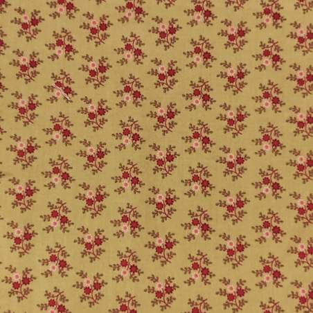 Quilting Treasures, Tessuto Verde con fiori rossi e rosa Quilting Treasures - 1