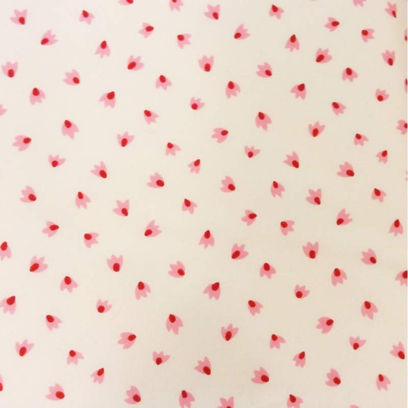 Tessuto Crema con Fiori Rossi e Rosa - Sophie, Moda Fabrics Moda Fabrics - 1 Tessuto Crema con Fiori Rossi e Rosa - Sophie, Moda Fabrics Moda Fabrics - 1