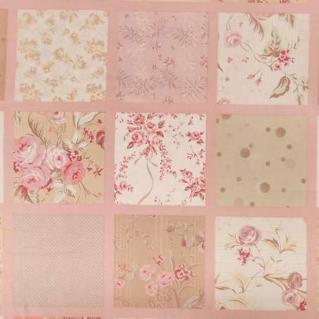 Daiwabo Dear Grace, Tessuto con quadrati floreali e bordi rosa Daiwabo - 1