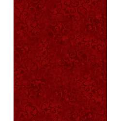 Tessuto Rosso Pergamentato con Viticci - Essentials Scroll, Wilmington Prints