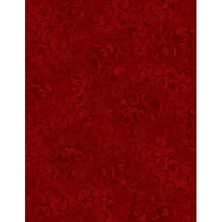 Tessuto Rosso Pergamentato con Viticci - Essentials Scroll, Wilmington Prints Wilmington Prints - 1