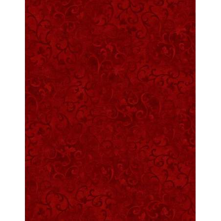 Tessuto Rosso Pergamentato con Viticci - Essentials Scroll, Wilmington Prints Wilmington Prints - 1