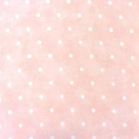 Moda Fabrics, Tessuto rosa sfumato con pois bianchi da 5 mm