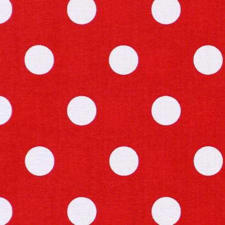 Moda Fabrics, tessuto rosso a grandi pois bianchi Moda Fabrics - 1