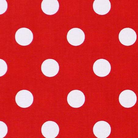 Moda Fabrics, tessuto rosso a grandi pois bianchi