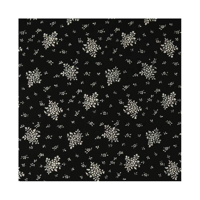Handworks, Tessuto Nero con Micro Fiori Bianchi Sojitz Fashion - 1 Handworks, Tessuto Nero con Micro Fiori Bianchi Sojitz Fashion - 1