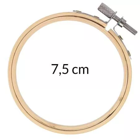 Telaio da Ricamo in Legno, diametro da 7,5 cm e chiusura a vite - Opry