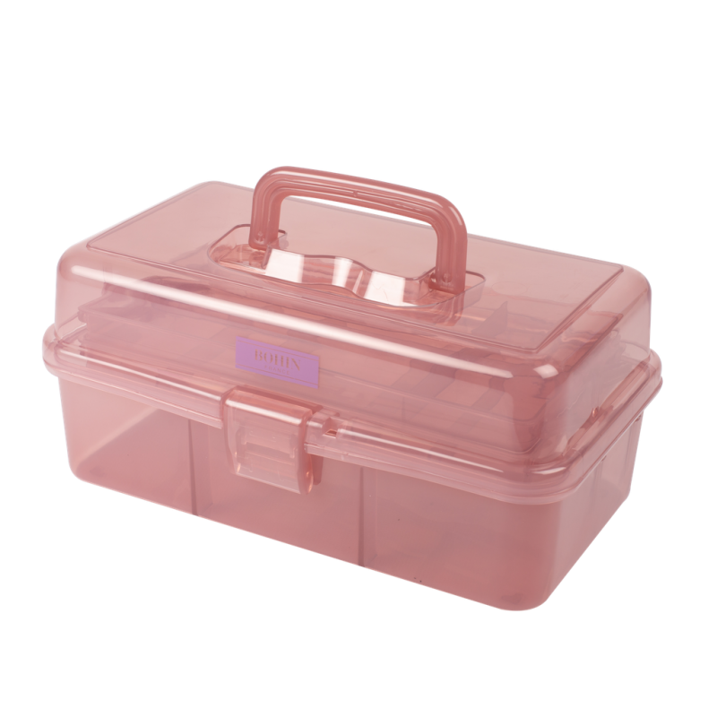 Bohin, Valigetta Organizer Porta Attrezzi per il Cucito con 2 Ripiani, Rosa Antico - 30 x 17 x 14 cm Bohin - 1 Bohin, Valigetta Organizer Porta Attrezzi per il Cucito con 2 Ripiani, Rosa Antico - 30 x 17 x 14 cm Bohin - 1