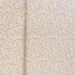 Handworks, Tessuto beige con foglie e fiori