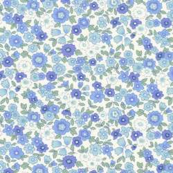 Sevenberry, Tessuto Fondo Bianco con Fiori Azzurri e Bluette Sojitz Fashion - 1