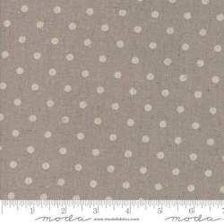 Moda Fabrics Linen Mochi Dot Putty, Tessuto Tortora Misto Lino con Pois Beige