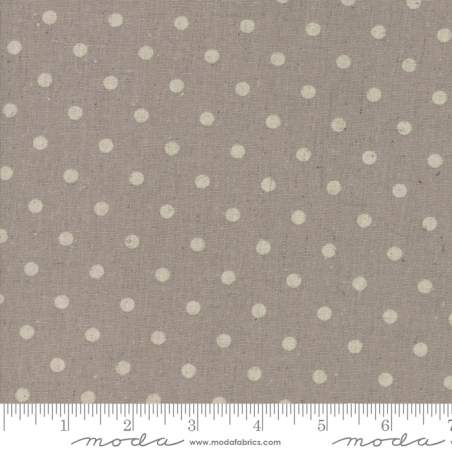 Moda Fabrics Linen Mochi Dot Putty, Tessuto Tortora Misto Lino con Pois Beige Moda Fabrics - 1