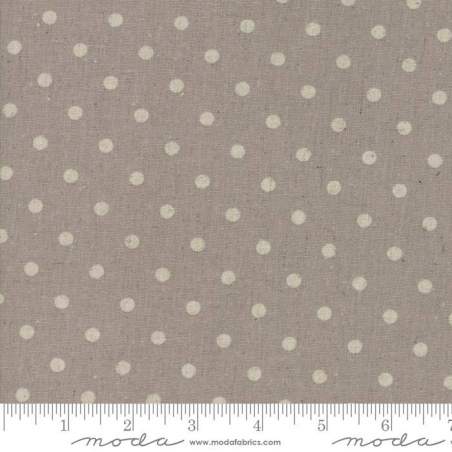 Moda Fabrics Linen Mochi Dot Putty, Tessuto Tortora Misto Lino con Pois Beige Moda Fabrics - 1