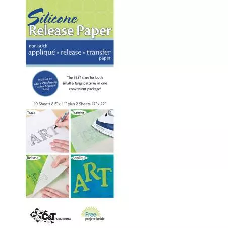 Silicone Release Paper, Carta per Appliqué e per Trasferire Disegni 12 fogli