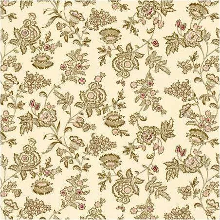 Cottage Linen 108 Ivory Vintage Floral, Tessuto Avorio con disegni floreali stile vintage
