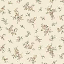 Henry Glass, Cream Rosebud & Vine 108 Beige di Kim Diehl, Tessuto per Retro Quilt Beige con rametti e roselline Henry Glass - 1