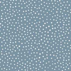 Slate Blue Happiest Dots, Happiest Dots by RJR Collection, Tessuto azzurro con pois bianchi  - 1