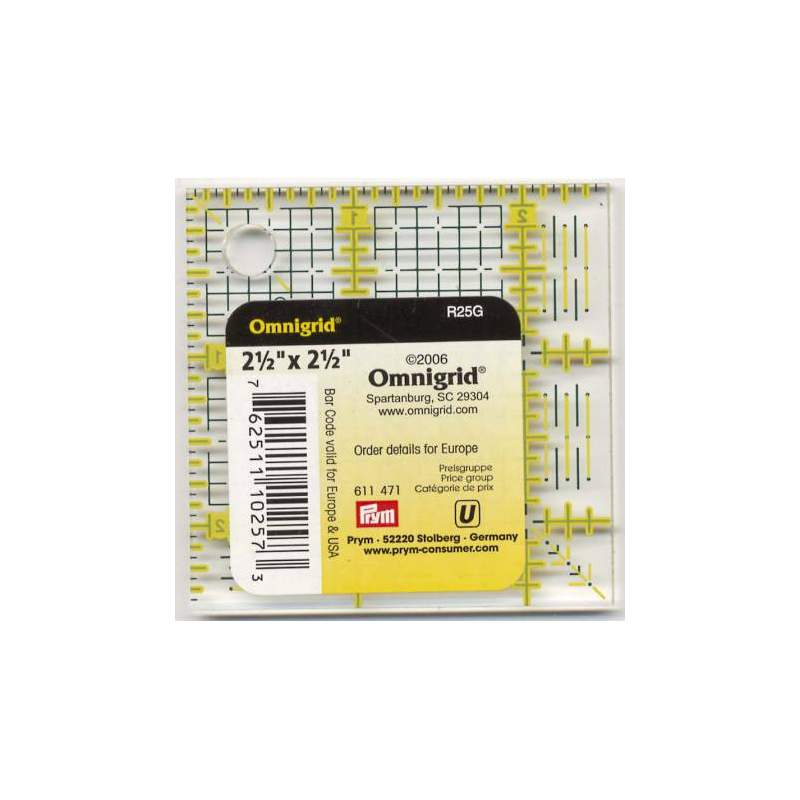 Prym, Squadretta Omnigrip NEON, 2½ x 2½ pollici Omnigrid - 1 Prym, Squadretta Omnigrip NEON, 2½ x 2½ pollici Omnigrid - 1