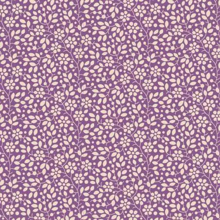 Tilda Pie in the Sky Cloudpie Grape- Tessuto Viola con Piccoli Fiorellini Panna