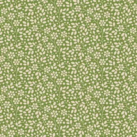 Tilda Pie in the Sky Cloudpie Green- Tessuto Verde con Piccoli Fiorellini Panna Tilda Fabrics - 1