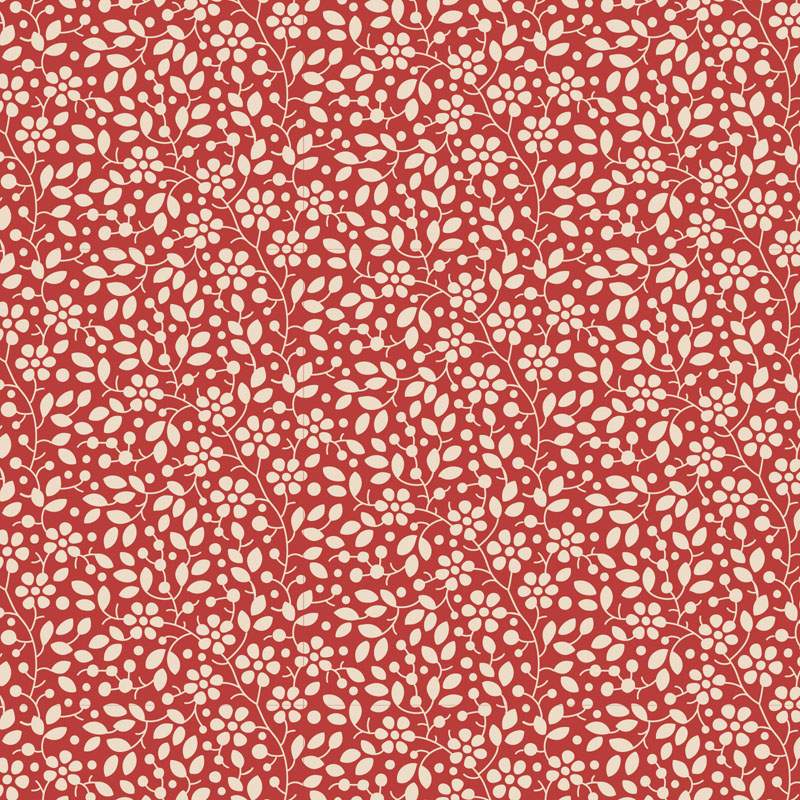 Tilda Pie in the Sky Cloudpie Red - Tessuto Rosso con Piccoli Fiorellini Panna Tilda Fabrics - 1