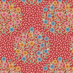 Tilda Pie in the Sky Confetti Red- Tessuto Arancione Ruggine con motivo Floreale a Bouquet Tilda Fabrics - 1