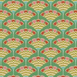 Tilda Pie in the Sky Tasselflower Green- Tessuto Fondo Verde e Millefiori Verde Acido Tilda Fabrics - 1