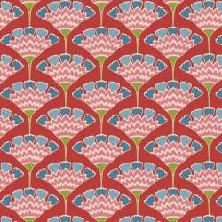 Tilda Pie in the Sky Tasselflower Red- Tessuto Fondo Rosso/ Arancione e Millefiori Rosa tenue Tilda Fabrics - 1