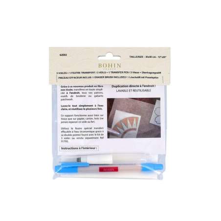 Carta da Ricalco+Marcatore+Cancellino 3 pz - 30x50 cm - Bohin Bohin - 2