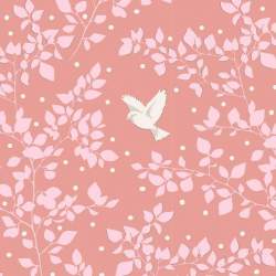 Tilda Maple Farm Birdie Rosehip, Tessuto Rosso con Rami e Uccelli Tilda Fabrics - 1