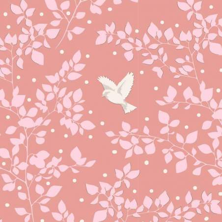 Tilda Maple Farm Birdie Rosehip, Tessuto Rosso con Rami e Uccelli Tilda Fabrics - 1