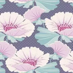 Tilda Maple Farm Gwendelyn Blueberry, Tessuto Blu Mirtillo con Fori Grandi