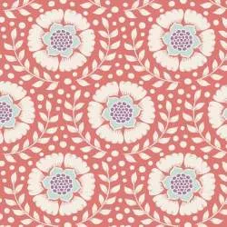 Tilda Maple Farm Wheatflower Rosehip, Tessuto Rosso con Fori di Grano