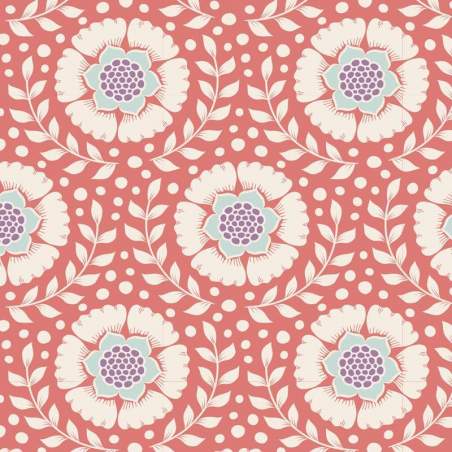 Tilda Maple Farm Wheatflower Rosehip, Tessuto Rosso con Fori di Grano Tilda Fabrics - 1