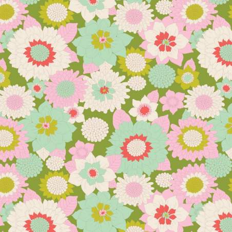 Tilda 110 Boogie Flower Green - LemonTree Tilda Fabrics - 1