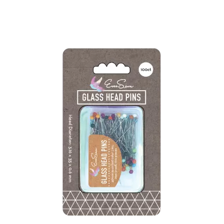 Glass Head Pins - Spilli Colorati 100 pezzi, Ever Sewn